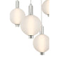 Eurofase Lighting Palmas 24" 5-Light Integrated LED Frosted Glass Shade Polished Nickel Multi Drop Chandelier