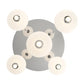Eurofase Lighting Palmas 24" 5-Light Integrated LED Frosted Glass Shade Polished Nickel Multi Drop Chandelier
