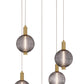 Eurofase Lighting Palmas 24" 5-Light Integrated LED Smoke Glass Shade Gold Multi Drop Chandelier