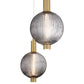 Eurofase Lighting Palmas 24" 5-Light Integrated LED Smoke Glass Shade Gold Multi Drop Chandelier