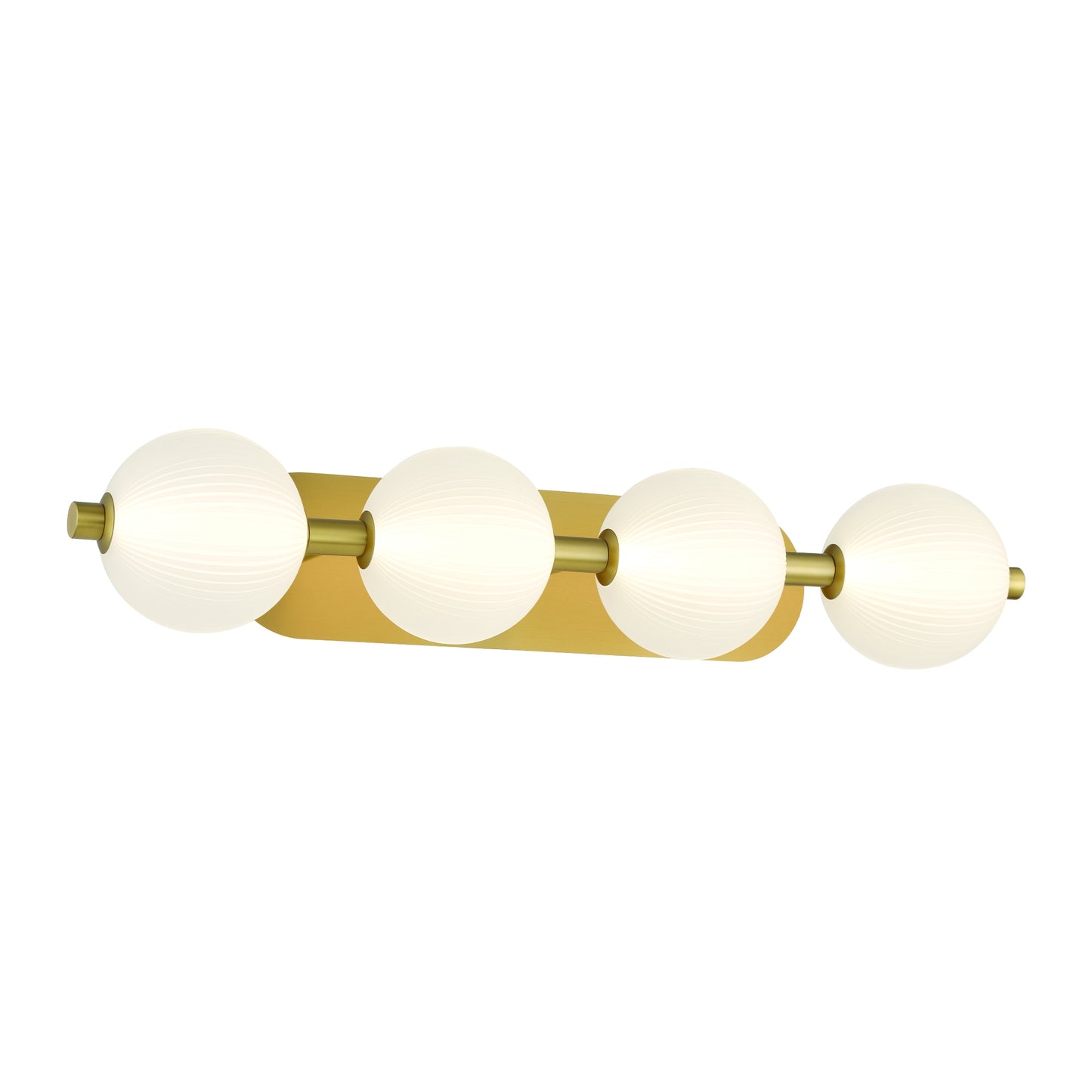 Eurofase Lighting Palmas 30" 4-Light Integrated LED Frosted Glass Shade Gold Vanity Light