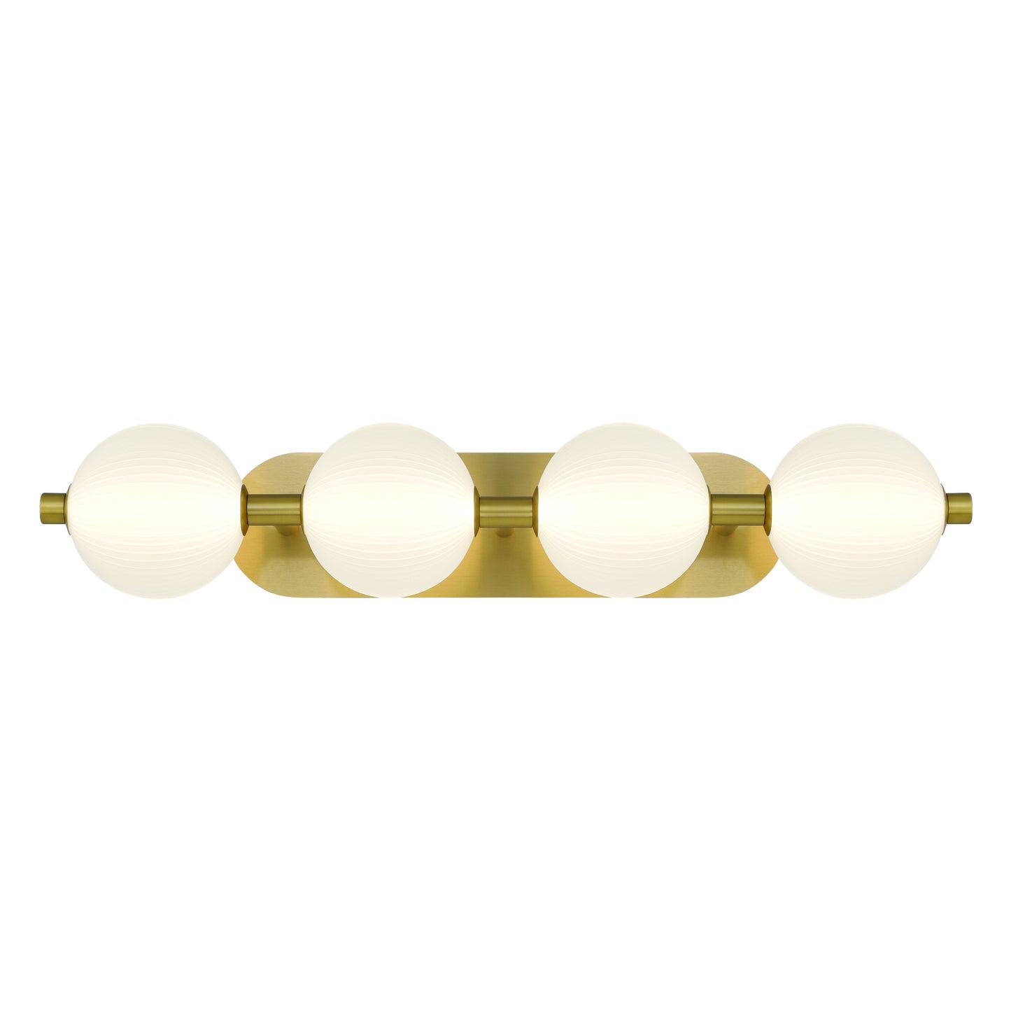 Eurofase Lighting Palmas 30" 4-Light Integrated LED Frosted Glass Shade Gold Vanity Light