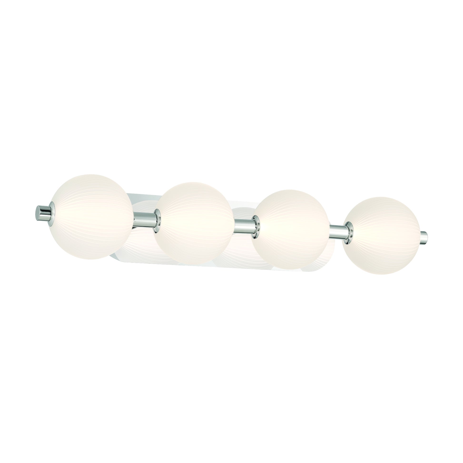 Eurofase Lighting Palmas 30" 4-Light Integrated LED Frosted Glass Shade Polished Nickel Vanity Light