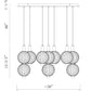 Eurofase Lighting Palmas 30" 7-Light Integrated LED Frosted Glass Shade Polished Nickel Chandelier