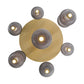Eurofase Lighting Palmas 30" 7-Light Integrated LED Smoke Glass Shade Gold Chandelier