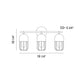 Eurofase Lighting Palmerston 19" 3-Light Dimmable Incandescent Matte Black Bath Bar With Gold Shades