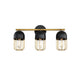 Eurofase Lighting Palmerston 19" 3-Light Dimmable Incandescent Matte Black Bath Bar With Gold Shades