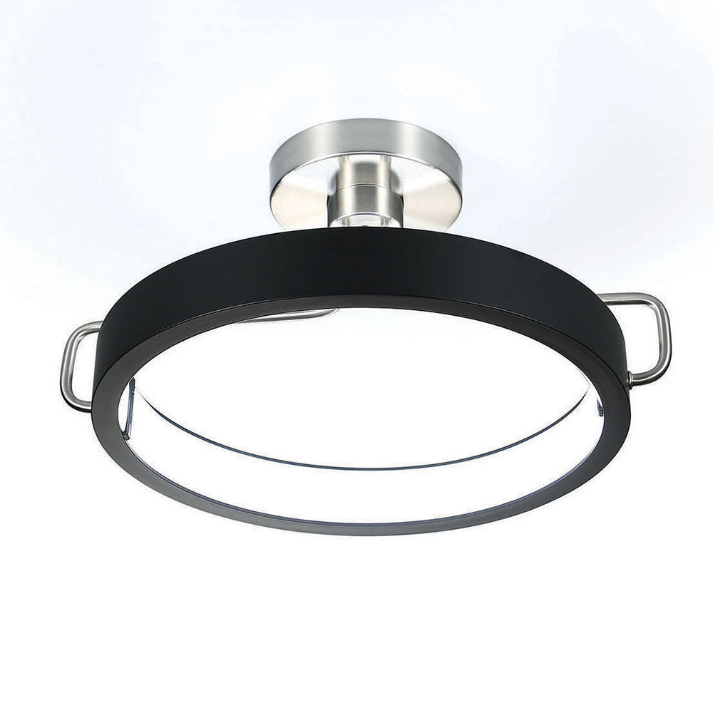Eurofase Lighting Pemberton 18" Dimmable Integrated LED Satin Nickel Metal Pendant Light/ Semi Flush Mount