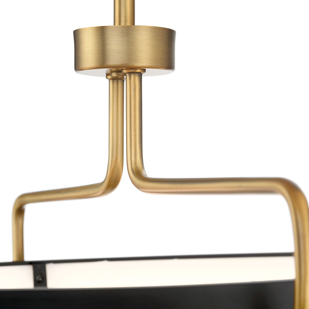 Eurofase Lighting Pemberton 26" Dimmable Integrated LED Antique Brass Metal Pendant Light/ Semi Flush Mount