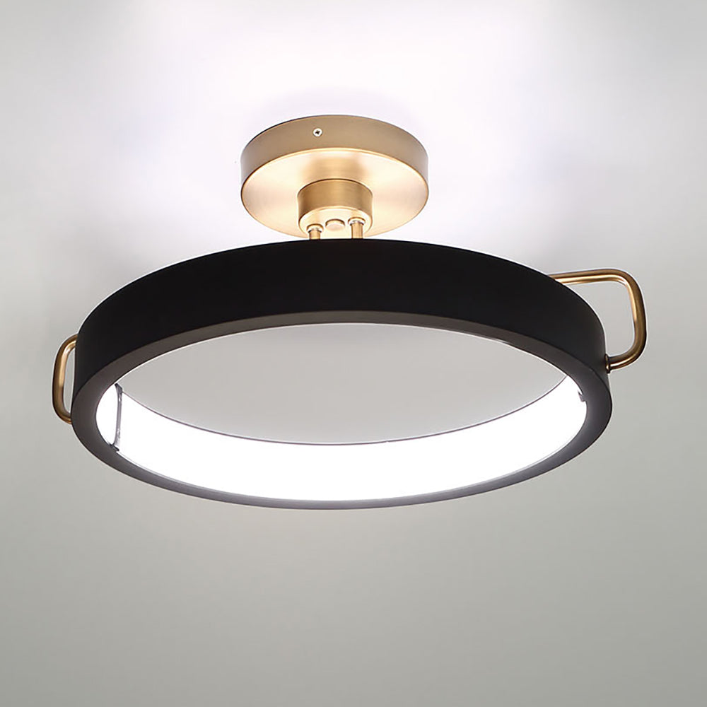 Eurofase Lighting Pemberton 26" Dimmable Integrated LED Antique Brass Metal Pendant Light/ Semi Flush Mount