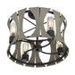 Eurofase Lighting Pennino 17" 4-Light Round Dimmable Bare Bulb LED Matte Black/ Gray Wood Metal Semi Flush Mount