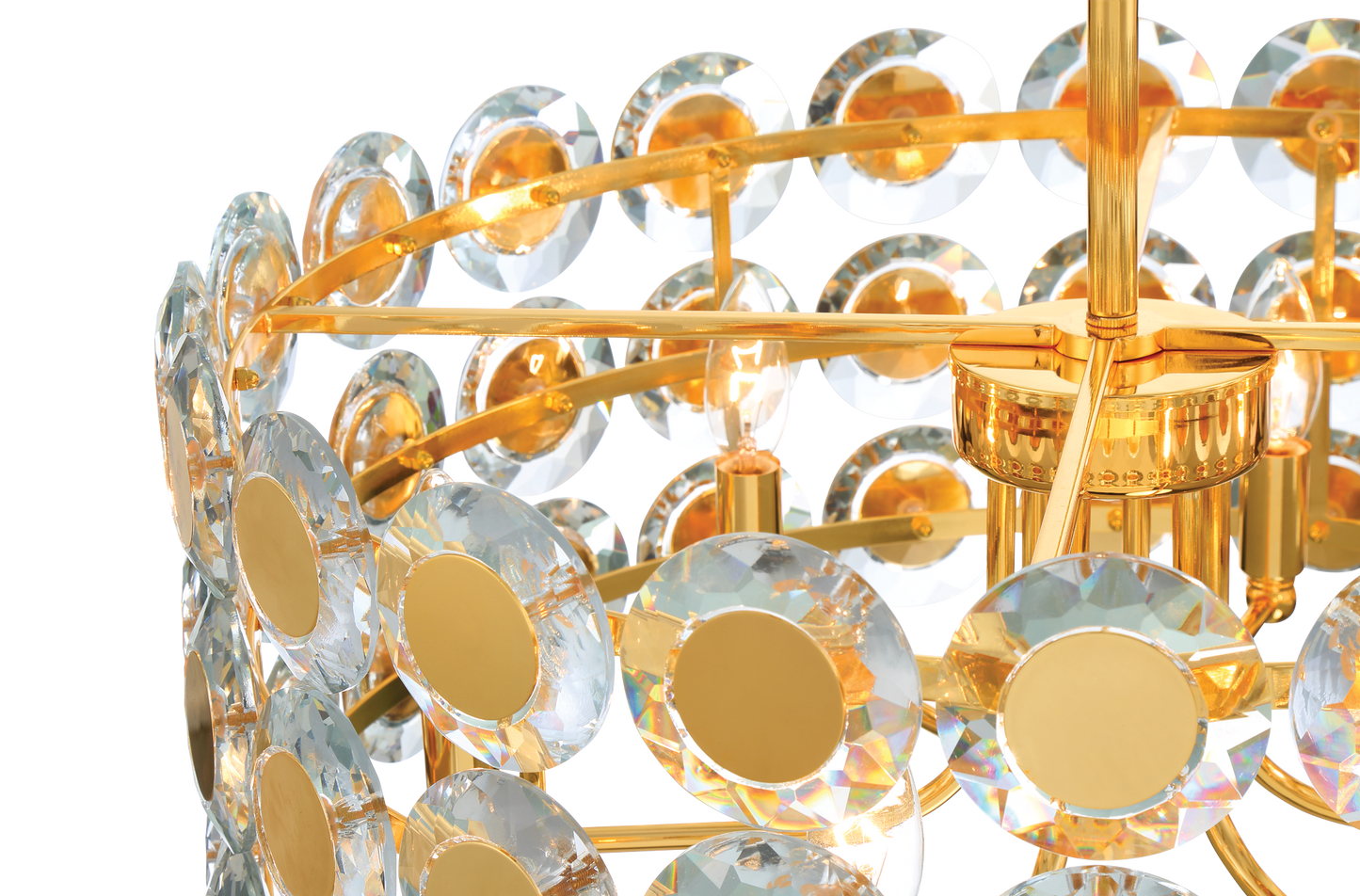 Eurofase Lighting Perrene 23" 6-Light Gold Incandescent Round Chandelier With Clear Glass Shade