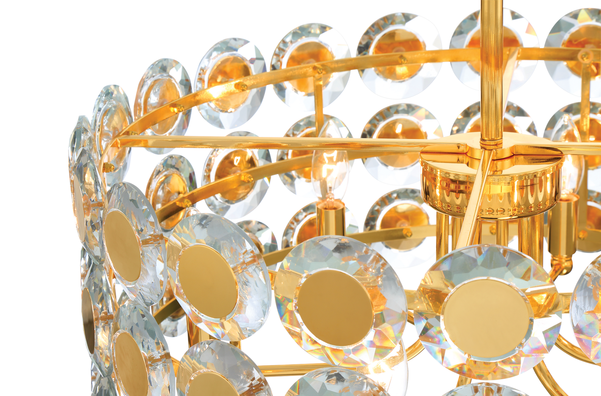 Eurofase Lighting Perrene 23" 6-Light Gold Incandescent Round Chandelier With Clear Glass Shade