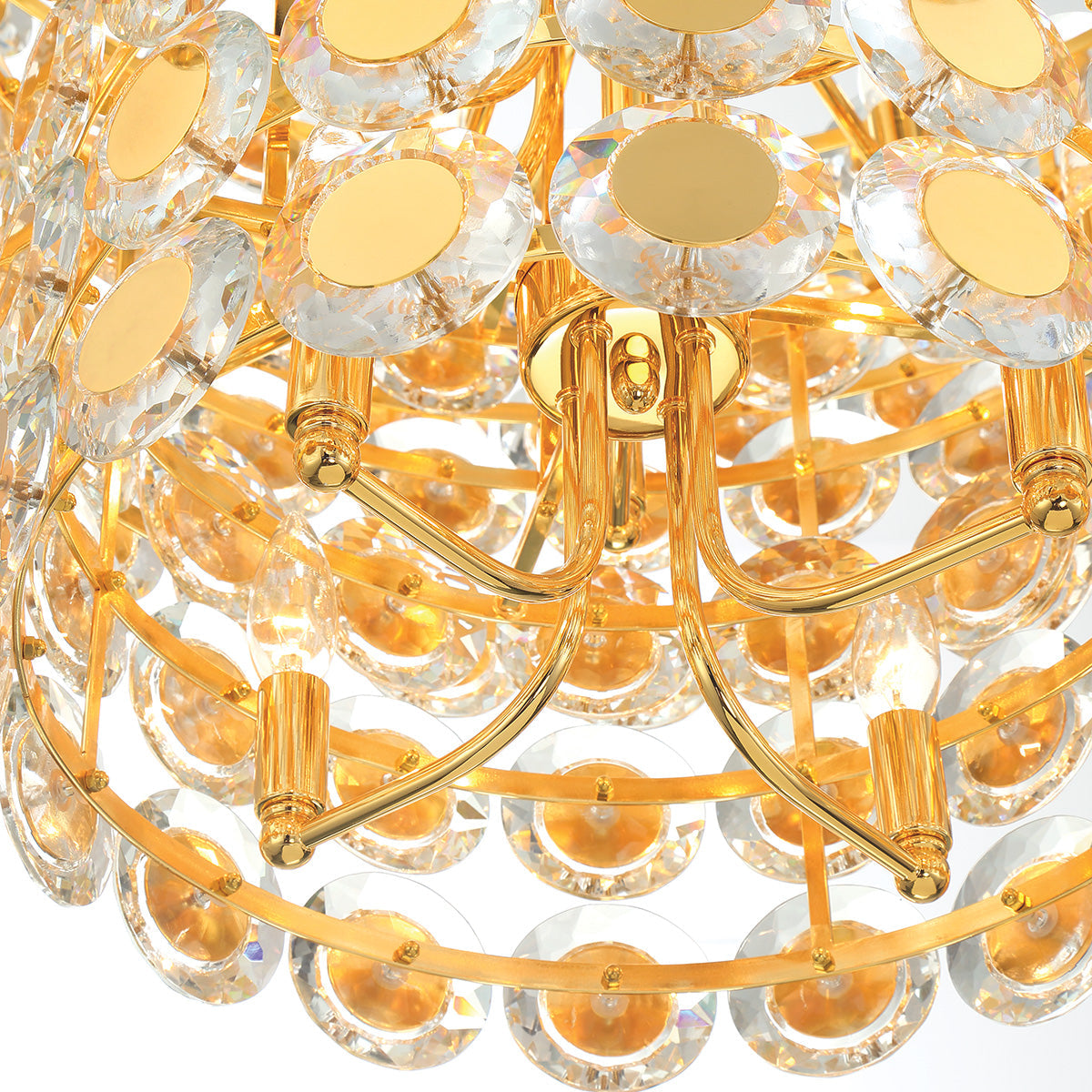 Eurofase Lighting Perrene 32" 24-Light Gold Incandescent Round Chandelier With Clear Glass Shade
