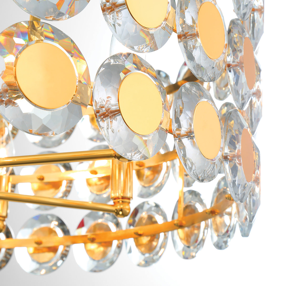 Eurofase Lighting Perrene 32" 8-Light Gold Incandescent Round Chandelier With Clear Glass Shade