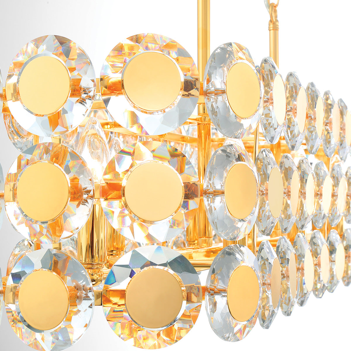 Eurofase Lighting Perrene 40" 8-Light Gold Incandescent Linear Chandelier With Clear Glass Shade