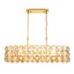 Eurofase Lighting Perrene 40" 8-Light Gold Incandescent Linear Chandelier With Clear Glass Shade