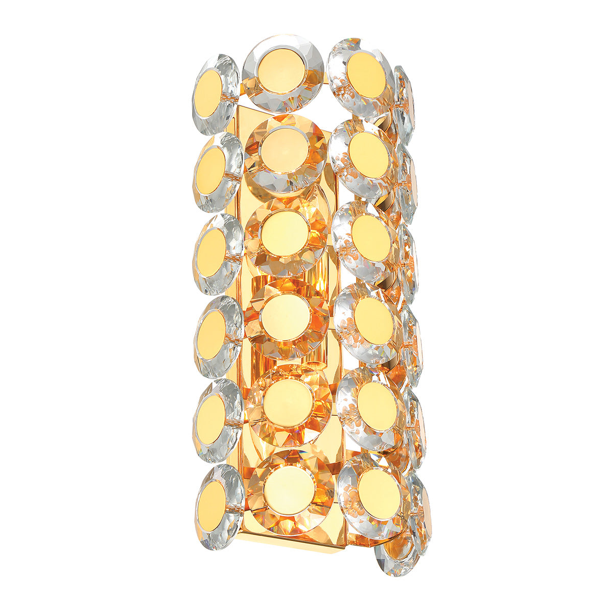 Eurofase Lighting Perrene 9" 2-Light Gold Incandescent Wall Sconce With Clear Glass Shade