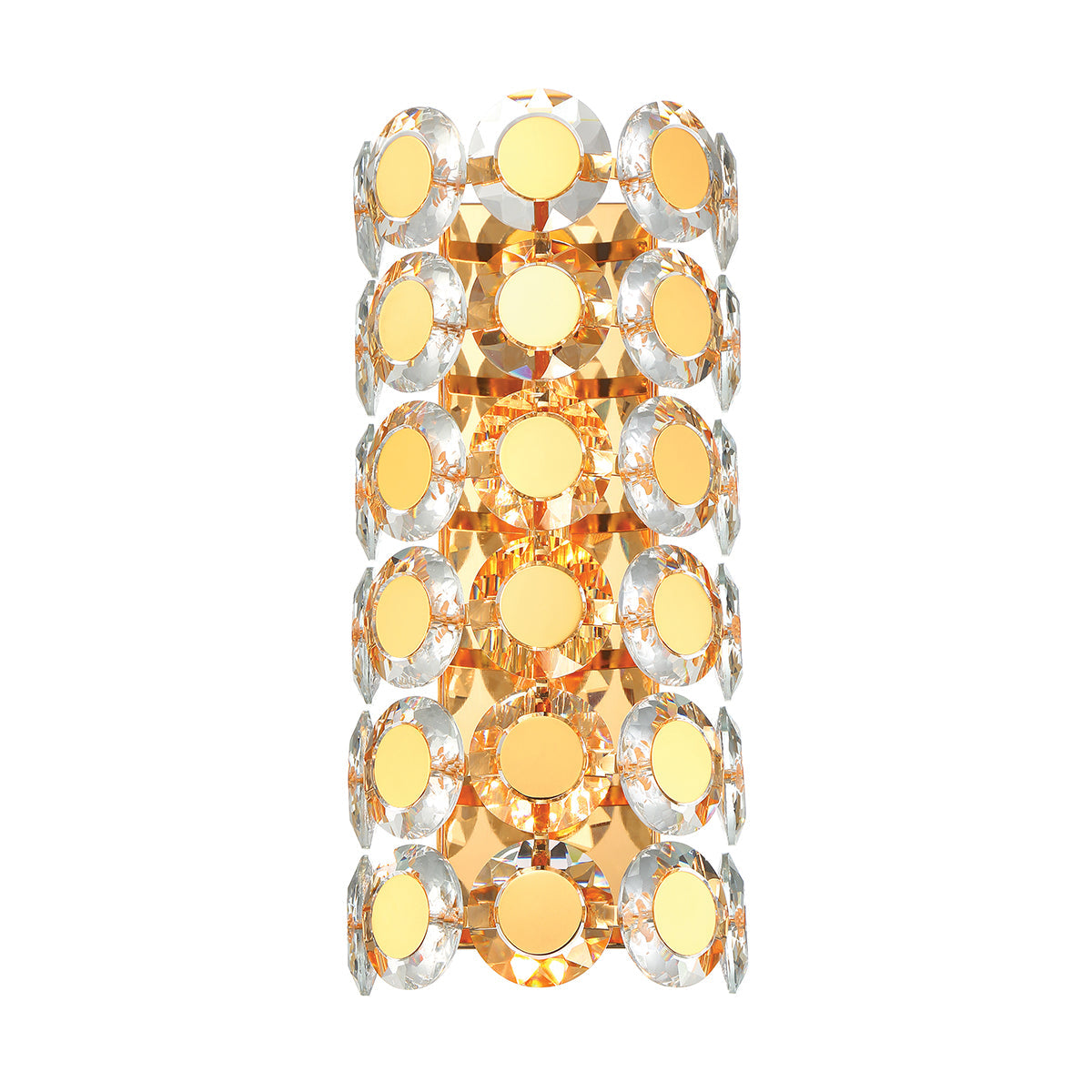 Eurofase Lighting Perrene 9" 2-Light Gold Incandescent Wall Sconce With Clear Glass Shade