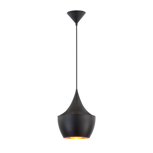 Eurofase Lighting Piquito 1-Light Matte Black Aluminum With Gold Accent Pendant Light