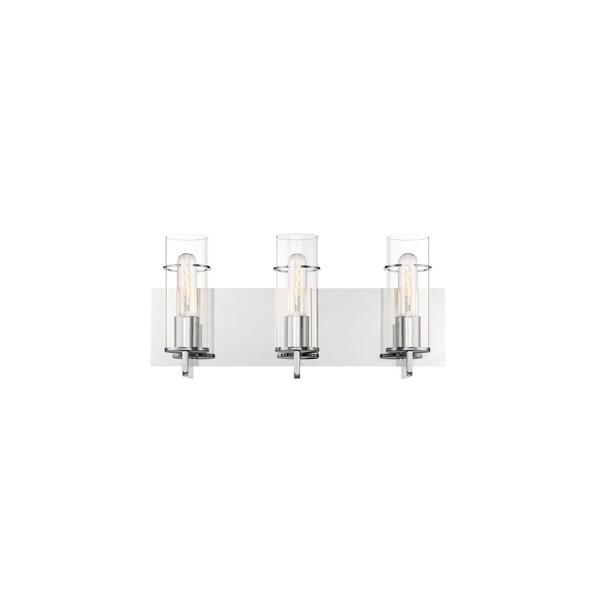 Eurofase Lighting Pista 19" 3-Light Dimmable Incandescent Chrome Bath Bar With Clear Glass Shades
