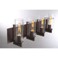 Eurofase Lighting Pista 26" 4-Light Dimmable Incandescent Black Bath Bar With Clear Glass Shades