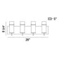 Eurofase Lighting Pista 26" 4-Light Dimmable Incandescent Black Bath Bar With Clear Glass Shades