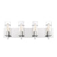 Eurofase Lighting Pista 26" 4-Light Dimmable Incandescent Chrome Bath Bar With Clear Glass Shades