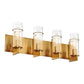 Eurofase Lighting Pista 26" 4-Light Dimmable Incandescent Gold Bath Bar With Clear Glass Shades