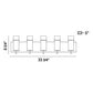 Eurofase Lighting Pista 34" 5-Light Dimmable Incandescent Black Bath Bar With Clear Glass Shades