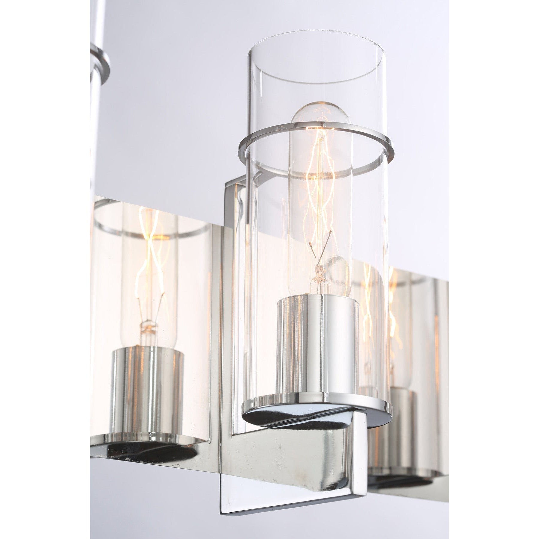 Eurofase Lighting Pista 34" 5-Light Dimmable Incandescent Chrome Bath Bar With Clear Glass Shades