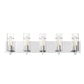 Eurofase Lighting Pista 34" 5-Light Dimmable Incandescent Chrome Bath Bar With Clear Glass Shades