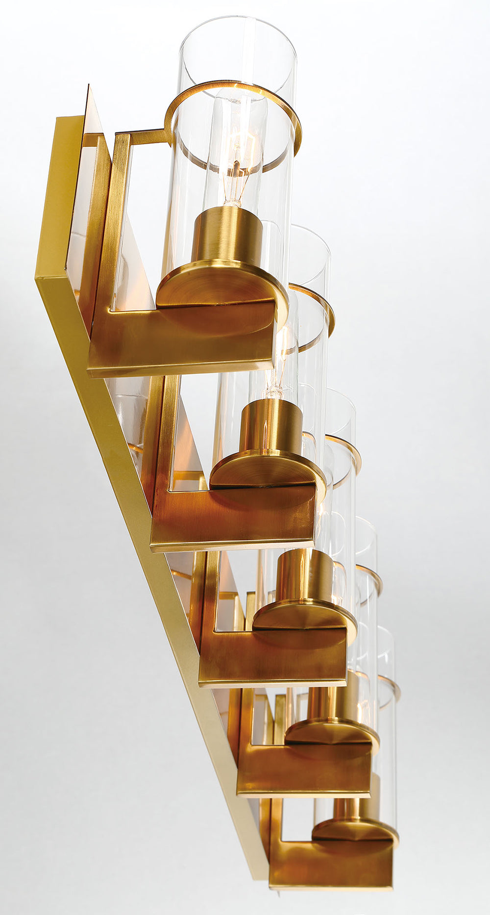 Eurofase Lighting Pista 34" 5-Light Dimmable Incandescent Gold Bath Bar With Clear Glass Shades