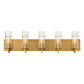 Eurofase Lighting Pista 34" 5-Light Dimmable Incandescent Gold Bath Bar With Clear Glass Shades