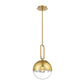 Eurofase Lighting Prospect 10" Small Dimmable Incandescent Gold Metal Pendant Light With Clear Glass Shade