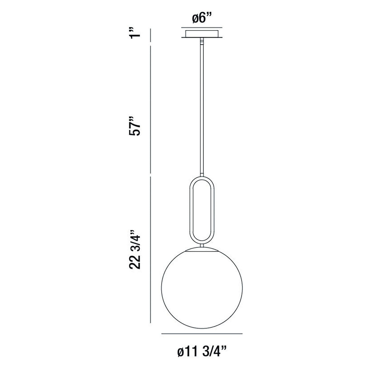 Eurofase Lighting Prospect 12" Large Dimmable Incandescent Black Metal Pendant Light With Opal White Glass Shade