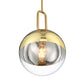 Eurofase Lighting Prospect 12" Large Dimmable Incandescent Gold Metal Pendant Light With Clear Glass Shade