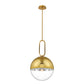 Eurofase Lighting Prospect 12" Large Dimmable Incandescent Gold Metal Pendant Light With Clear Glass Shade