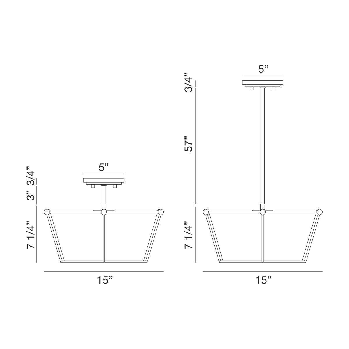 Eurofase Lighting Pulito 15" 3-Light Dimmable Incandescent Matte Black Pendant Light/ Semi Flush Mount