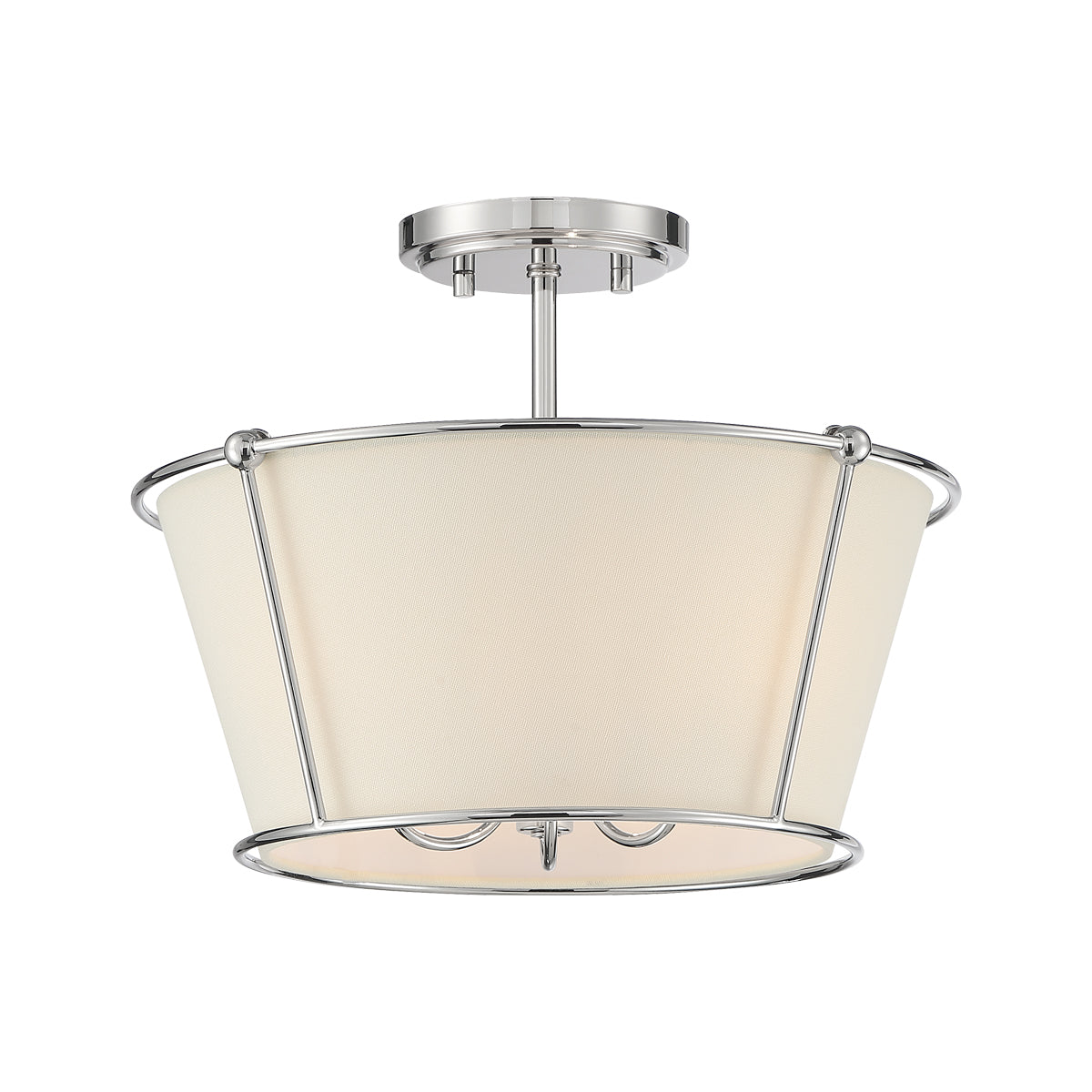 Eurofase Lighting Pulito 15" 3-Light Dimmable Incandescent Polished Nickel Pendant Light/ Semi Flush Mount