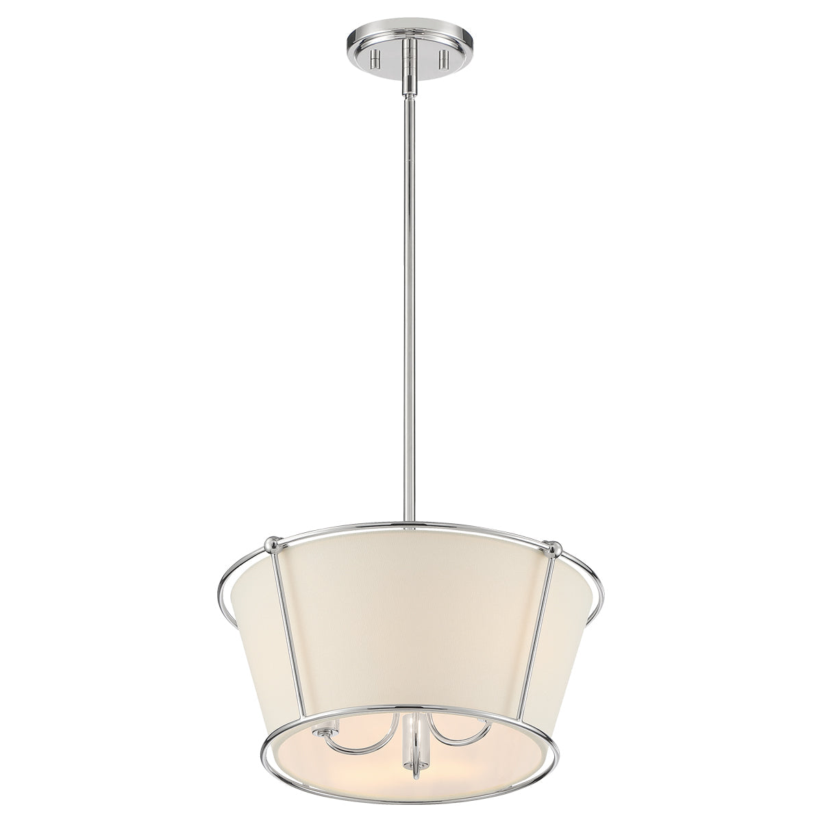 Eurofase Lighting Pulito 15" 3-Light Dimmable Incandescent Polished Nickel Pendant Light/ Semi Flush Mount