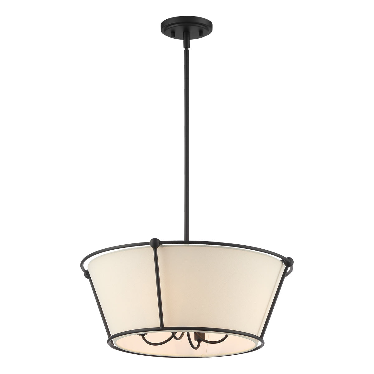 Eurofase Lighting Pulito 21" 4-Light Dimmable Incandescent Matte Black Pendant Light/ Semi Flush Mount