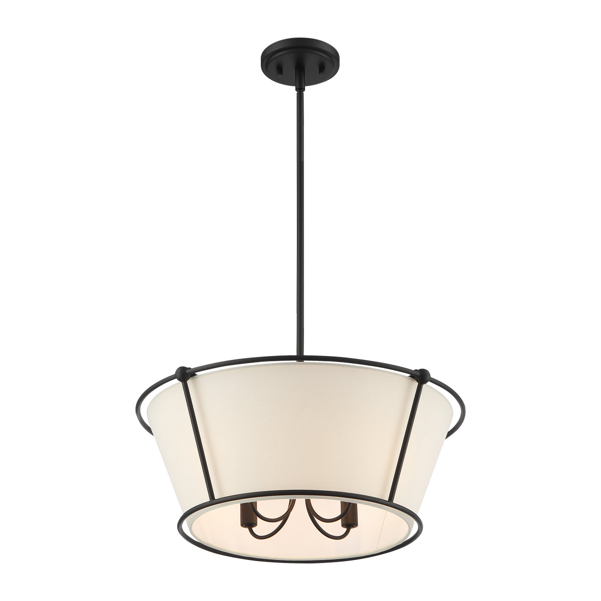 Eurofase Lighting Pulito 21" 4-Light Dimmable Incandescent Matte Black Pendant Light/ Semi Flush Mount