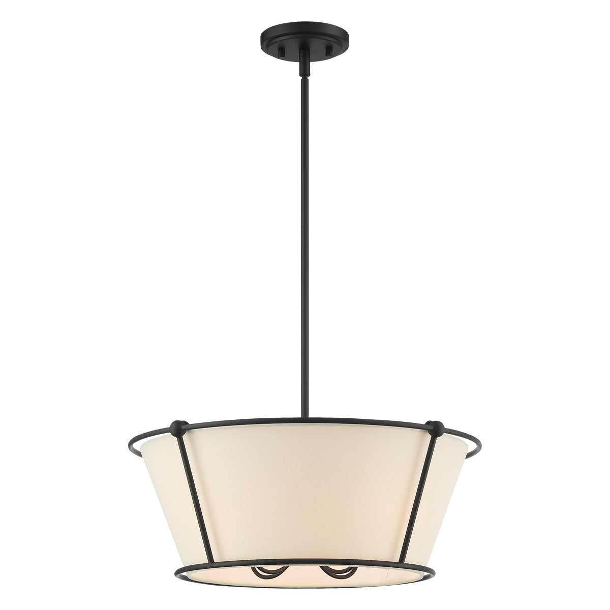 Eurofase Lighting Pulito 21" 4-Light Dimmable Incandescent Matte Black Pendant Light/ Semi Flush Mount
