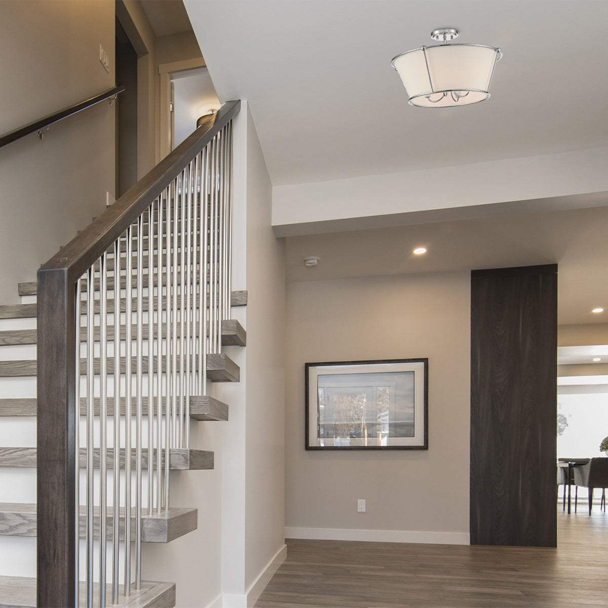 Eurofase Lighting Pulito 21" 4-Light Dimmable Incandescent Polished Nickel Pendant Light/ Semi Flush Mount