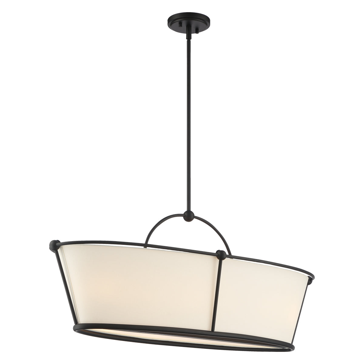 Eurofase Lighting Pulito 38" 6-Light Dimmable Incandescent Matte Black Island Pendant Light