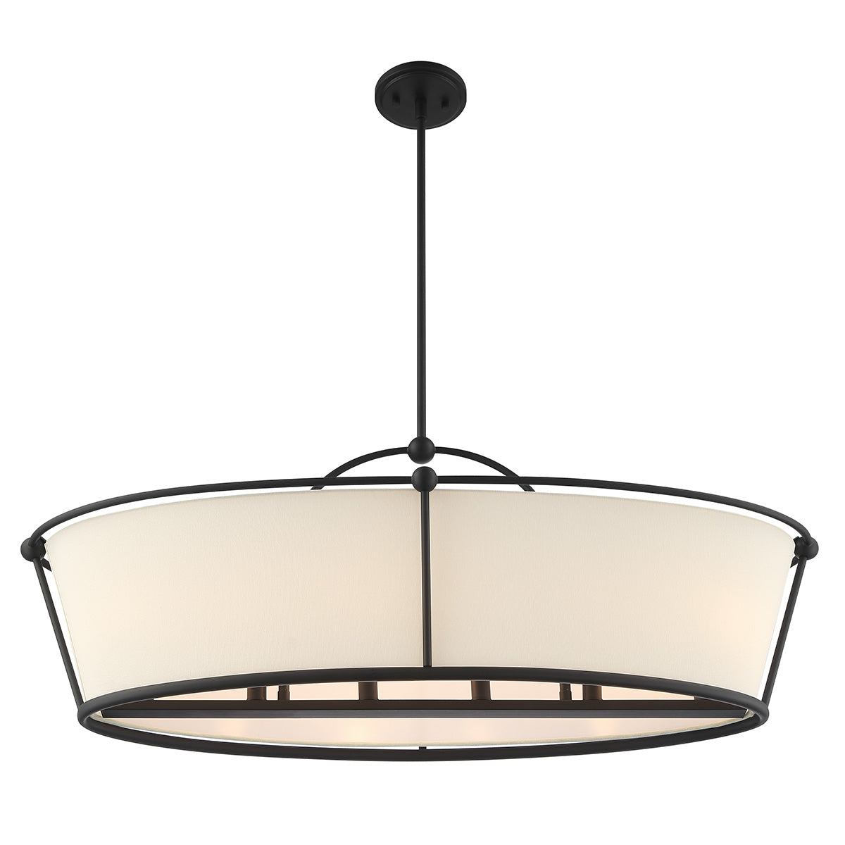 Eurofase Lighting Pulito 38" 6-Light Dimmable Incandescent Matte Black Island Pendant Light