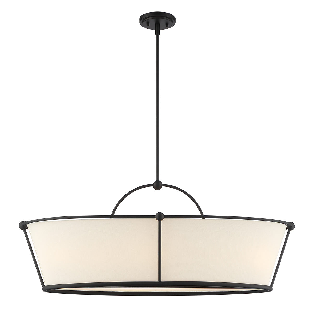 Eurofase Lighting Pulito 38" 6-Light Dimmable Incandescent Matte Black Island Pendant Light