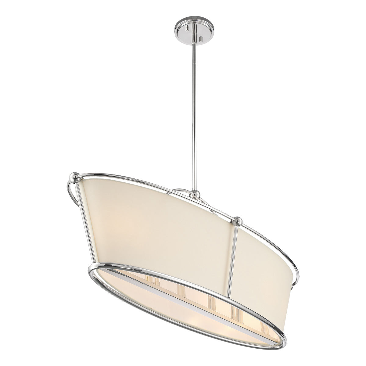 Eurofase Lighting Pulito 38" 6-Light Dimmable Incandescent Polished Nickel Island Pendant Light