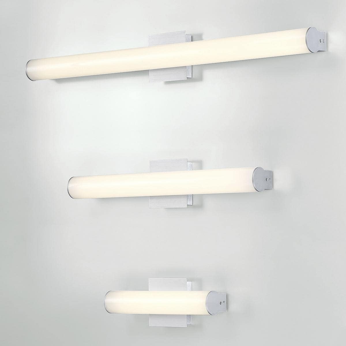 Eurofase Lighting Ray 15" Dimmable Aluminum Metal Vanity Light With White Acrylic Shade